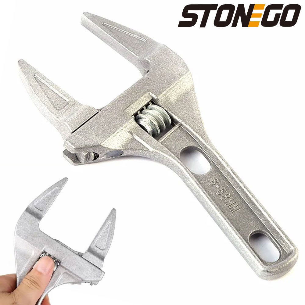 STONEGO Bathroom Wrench Universal Adjustable Wrench Large Opening Adjustable Wrench Aluminum Alloy B