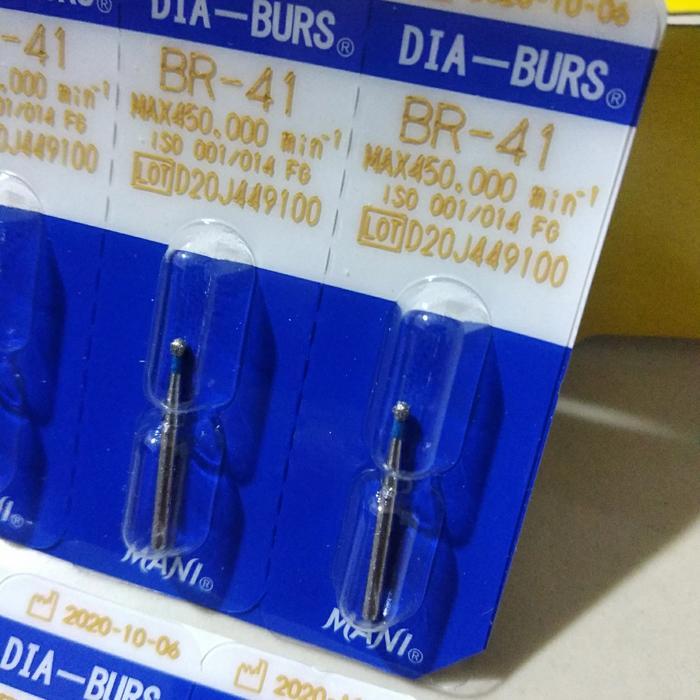 Dental Bur Highspeed Mani Dia-Burs Original Japan Br 41 Satuan Karang