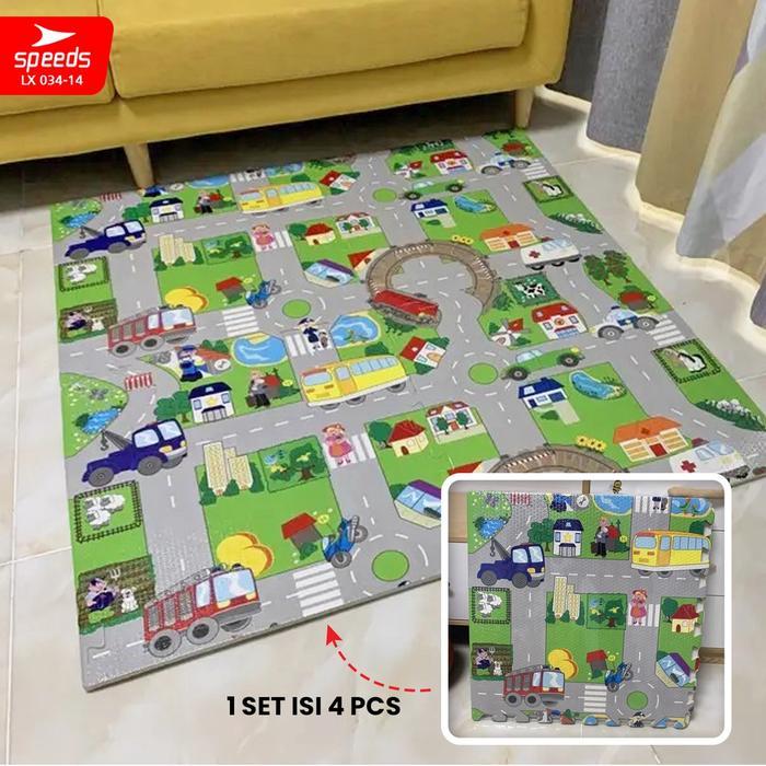 SPEEDS Matras Evamat 60x60cm Matras Puzzle Karpet Puzzle Alas Lantai Evamat Ramah Lingkungan 034-14