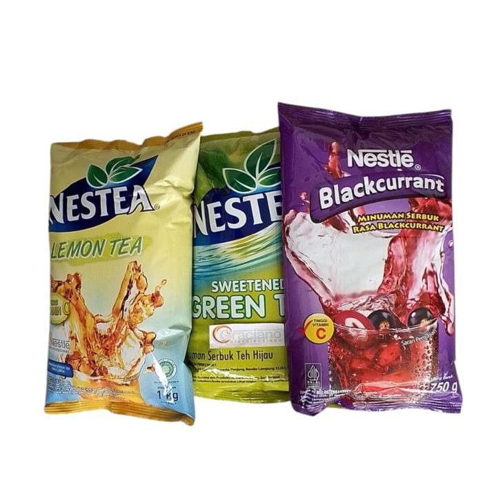 Bundling 1 Nestea Lemon Tea 1kg & 1 Green Tea 750g & 1 Nestle Blackcurrant 750g