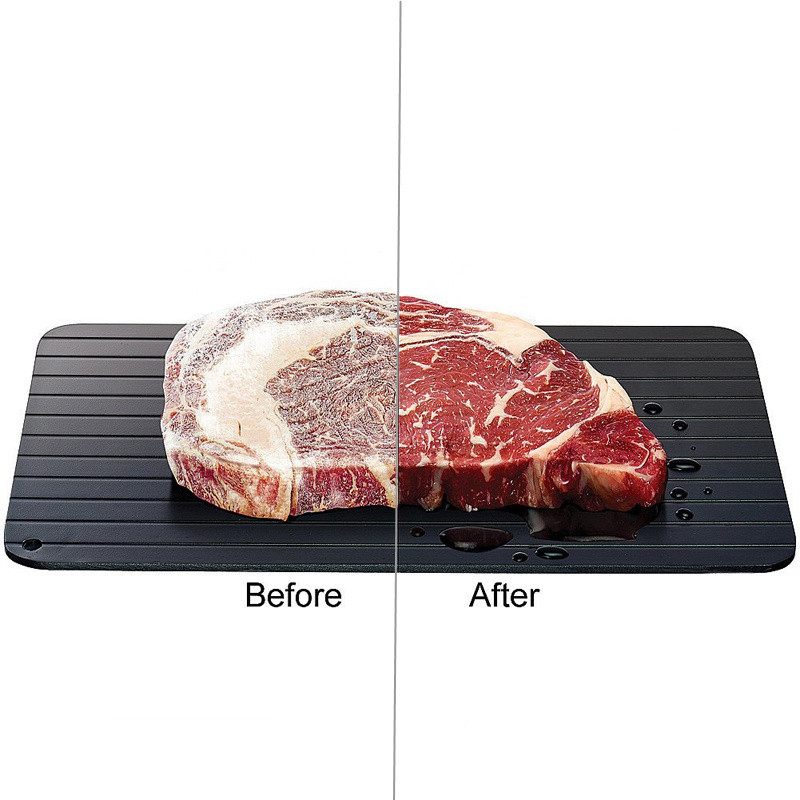LMETJMA Fast Defrosting Tray Aluminium Alloy Thaw Food Defrosting Tray Frozen Meat Fish Food Tray