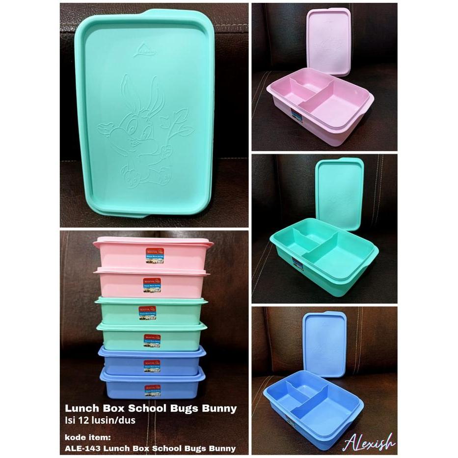 KOTAK MAKAN/ LUNCHBOX PLASTIK BUGS BUNNY MURAH misting anak sekolah
