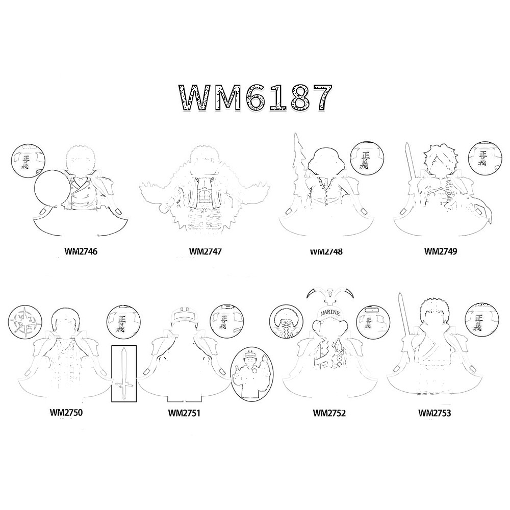 WM6187 WM6188 WM6189 WM6190 Cartoon Series Characters Building Blocks Anime Action Figure