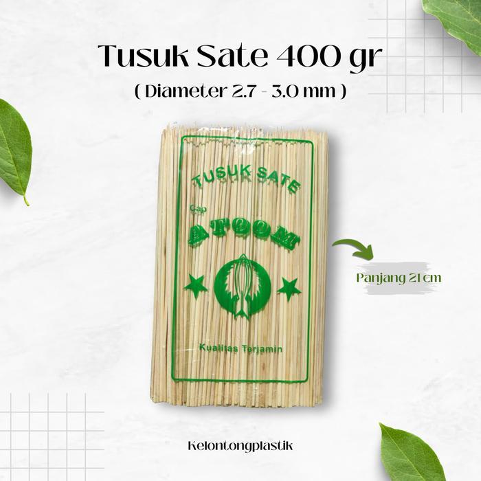 Tusuk sate Bambu 21 cm berat 400 gram isi 450 - 500 batang
