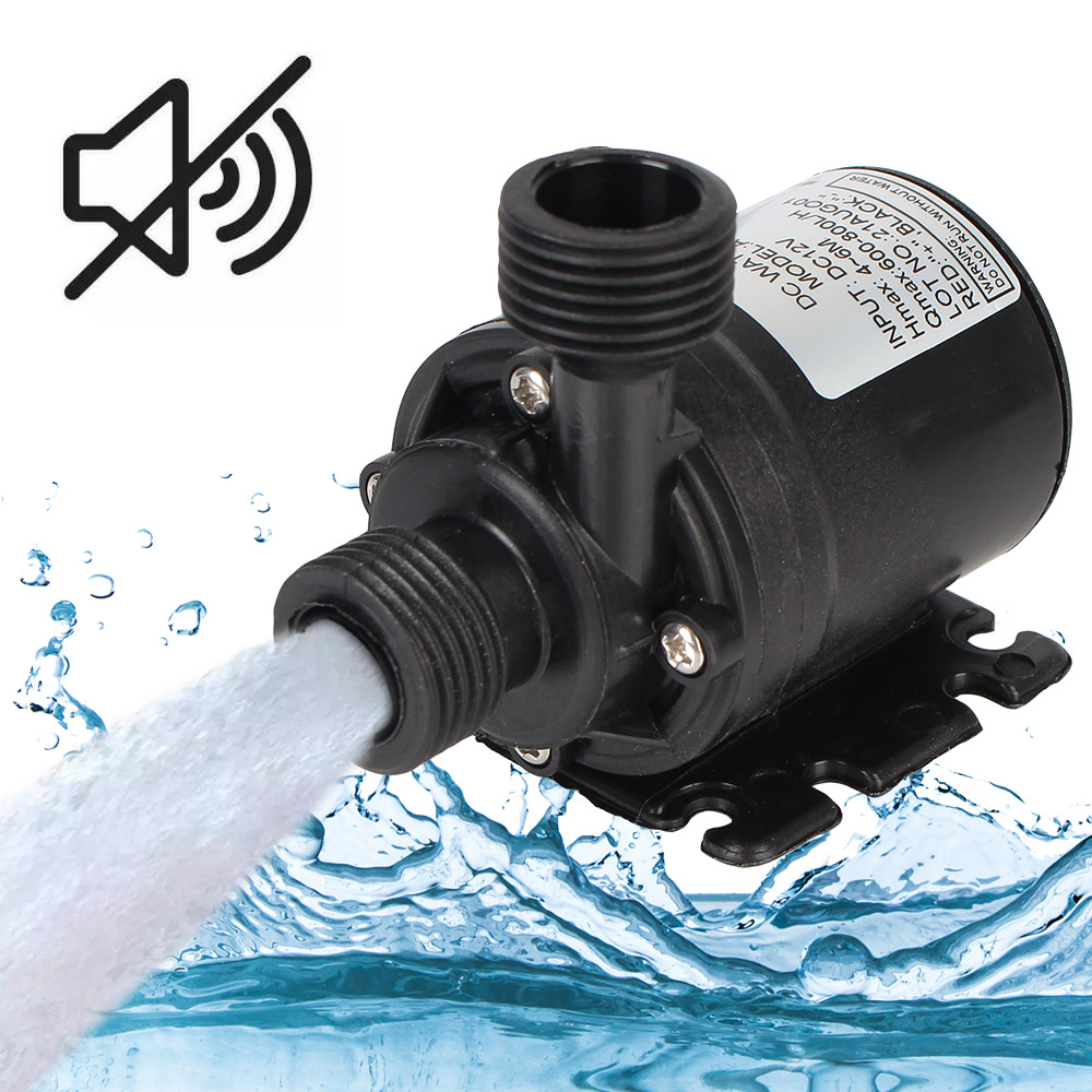 Ultra-quiet DC 12V Mini Brushless Motor Submersible Water Pump 800L/H Garden Portable 5M For Cooling