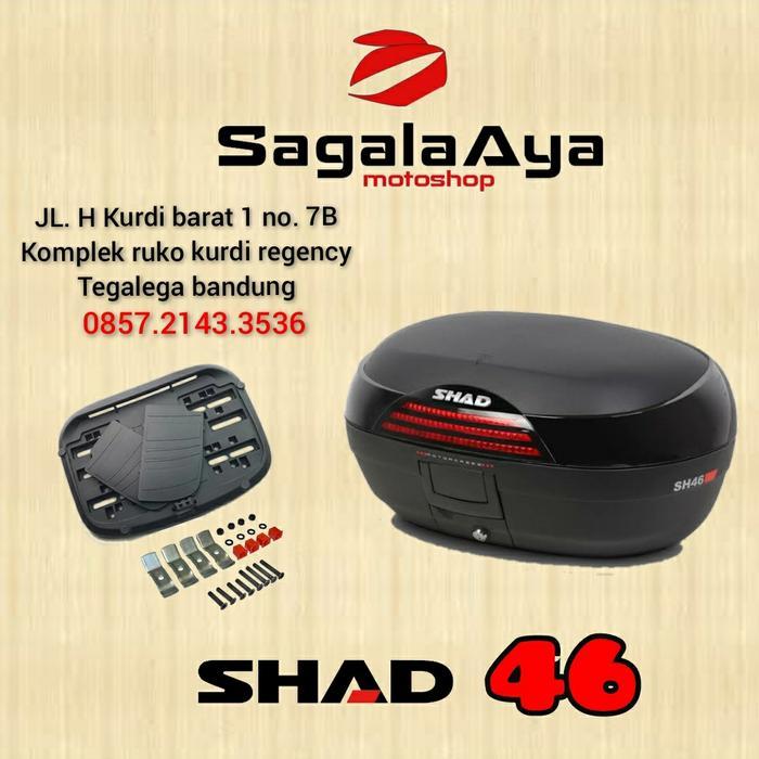 Terbaru Top Box Motor Shad 46 Sh46 Non Backrest Cocok Nmax Xmax Pcx Forza Beat