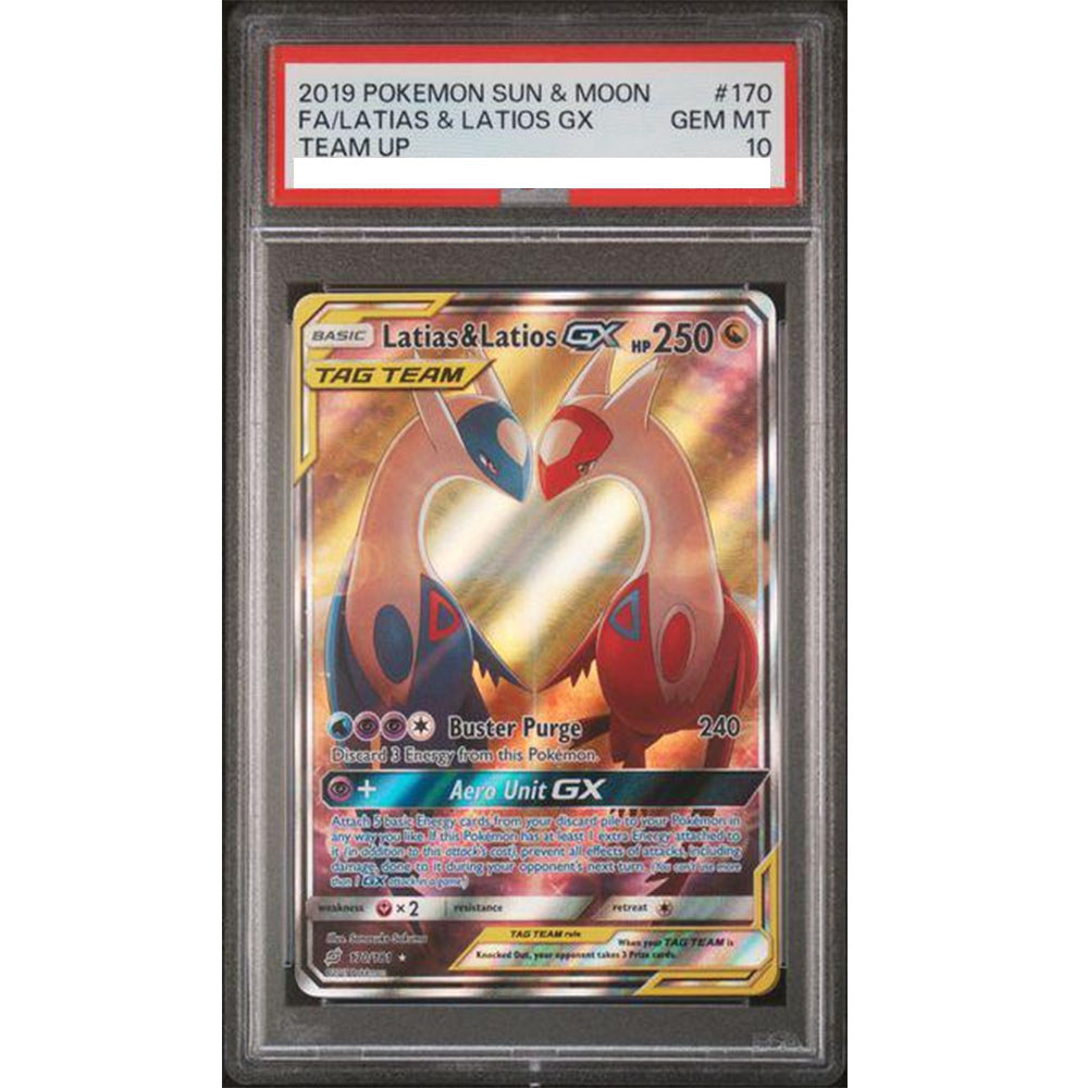 PTCG Rating Card 2019 SUN & MOON FA/LATIAS & LATIOS GX 170/181 DIY Collection Card Copy 10Points