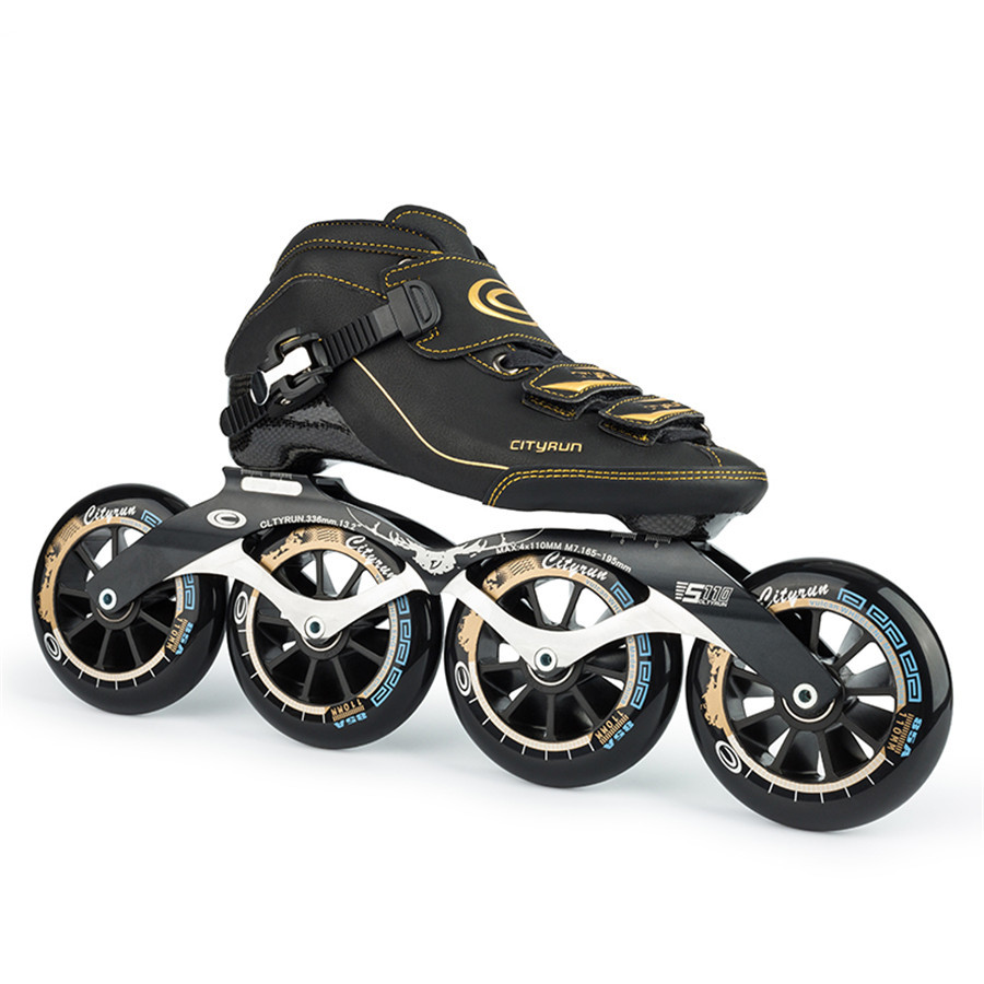 Cityrun Speed Inline Skates Carbon Fiber Professional Competition Skates 4 Wheels Racing Skating