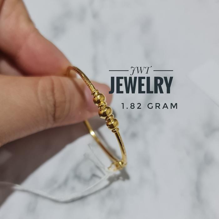 GELANG TANGAN KAKI EMAS BABY BAYI BOLA UKIR LUCU