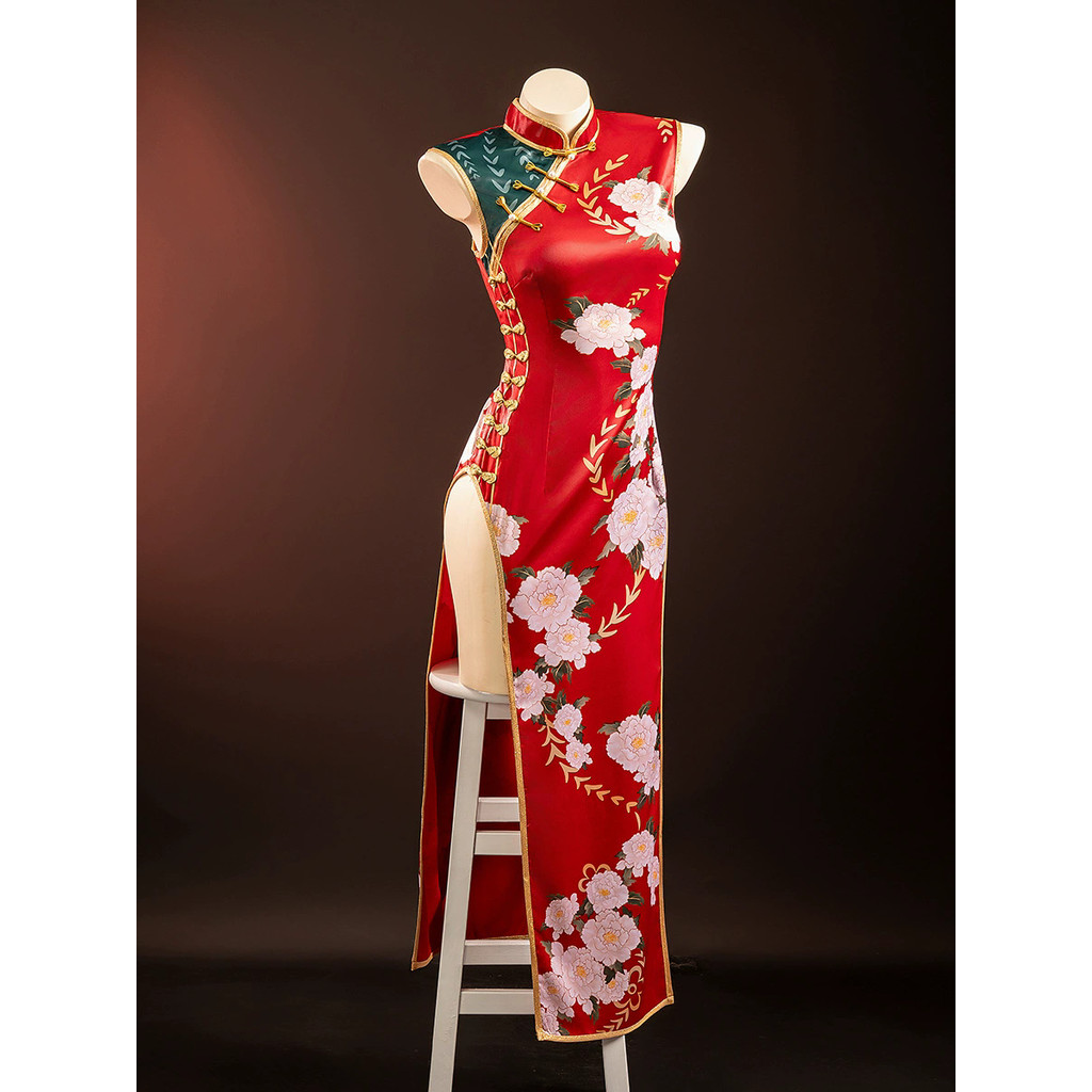 Sexy Anime Code Geass Lelouch Of The Rebellion C.C. Cosplay Costume Chinese Style Red Cheongsam