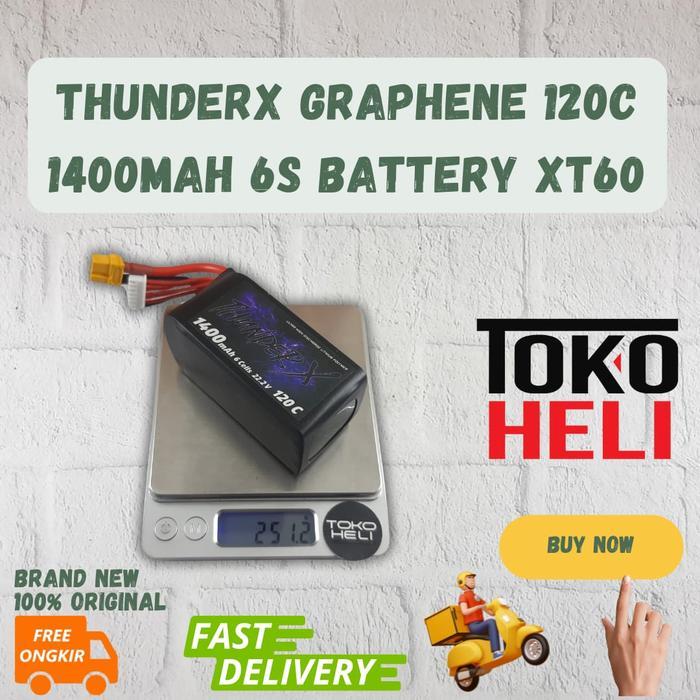 Thunderx Graphene 120C 1400Mah 22.2V 6S Lipo Battery Xt60