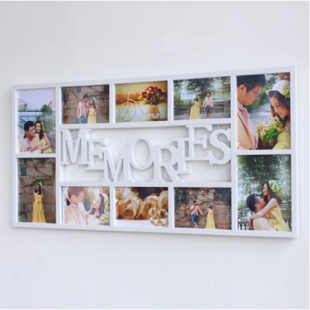 Pigura Foto Memories Bingkai Dekorasi Home 10 Slot Ukuran 3R 4R Frame Figura Dinding *