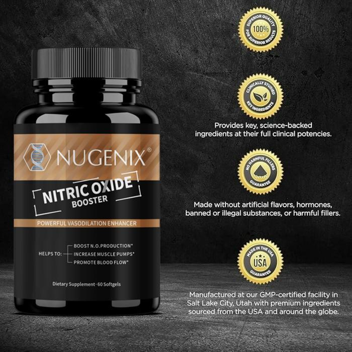 Nugenix Nitric Oxide Booster, Formula Premium Untuk Sirkulasi Sehat Dan Dukungan Latihan Pria New