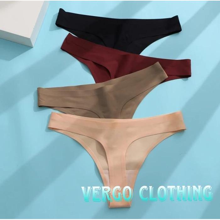 Vergo - Paket Hemat 1 Lusin Celana Dalam Wanita G String Seamless / Cd Wanita Seksi G String