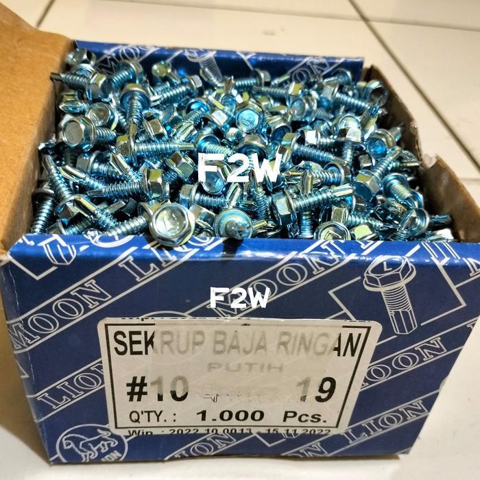 #10X19 Sekrup Baja Ringan Putih 10X19 Steel Baut Roofing Baja Ringan L #10X19