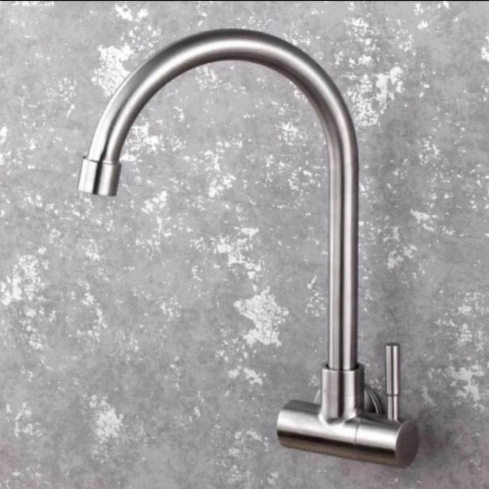 Kran Sink Angsa Dinding Stainles Model Toto /Keran Dapur Cuci Piring #Gratisongkir