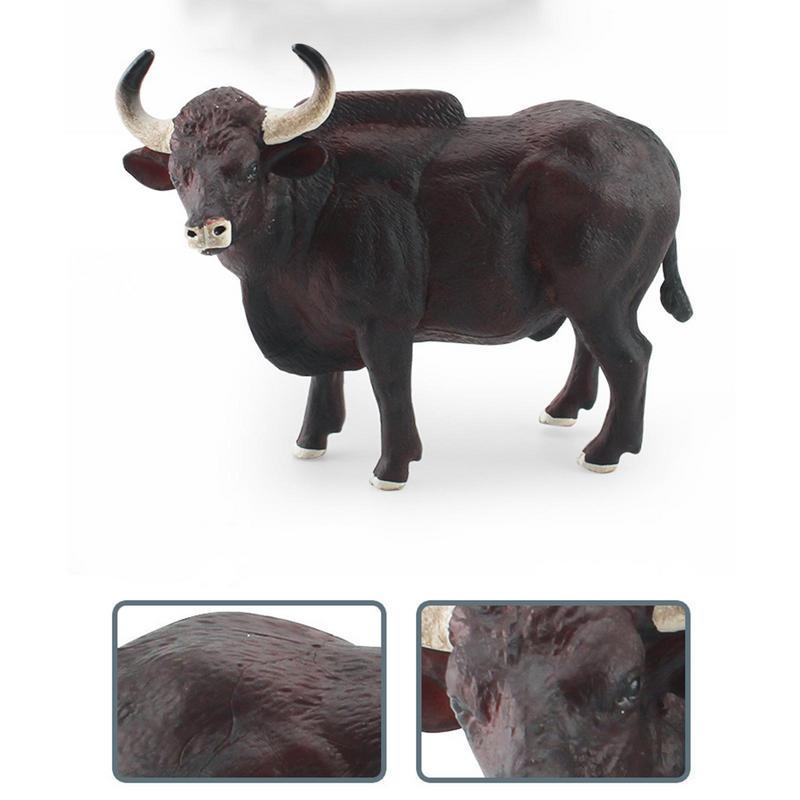 Simulation Solid Bull Cattle Action Figure Collectible Toys Buffalo Animal Early Educational Learn