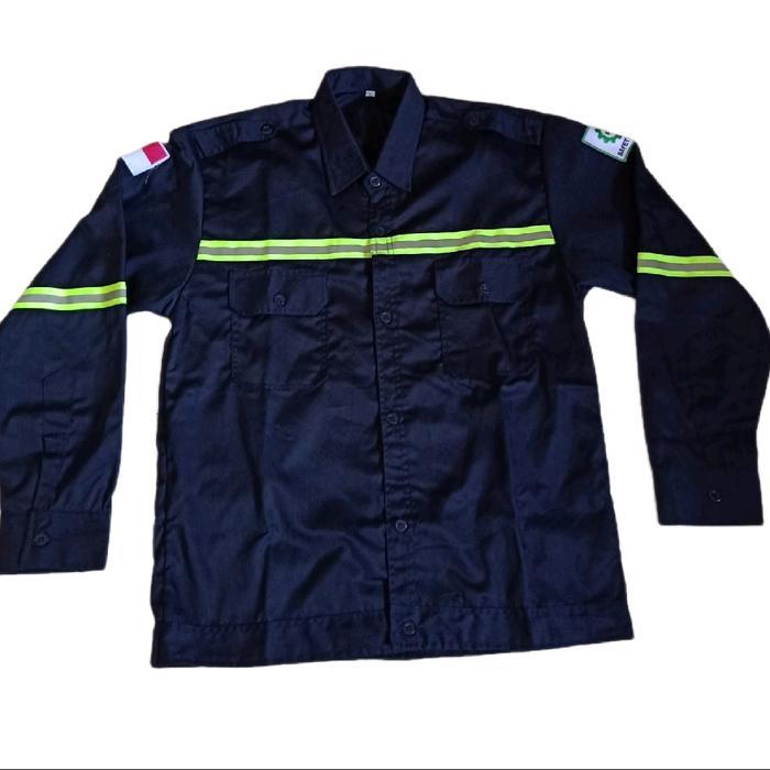 TERLARIS Seragam Safety Atasan Lengan Panjang Scotlight Hijau WEAACK PDH Katelpak Bengkel - Pria,