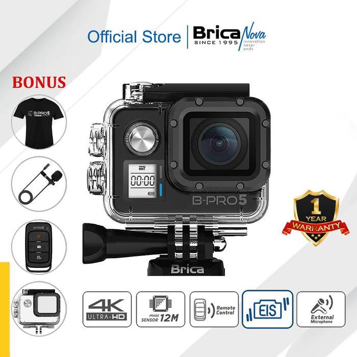 Brica BPRO5 Alpha Edition Mark III S (AE3S) 4K EIS - Black - Free T-Shirt - Action Camera