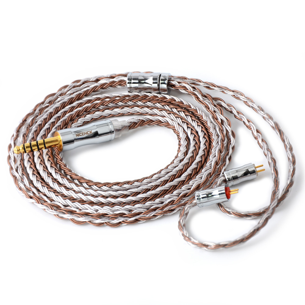 NICEHCK C16-5 Earphone Upgrade Cable 16 Core Copper Silver Mixed Conductor Wire MMCX/0.78mm 2Pin/QDC