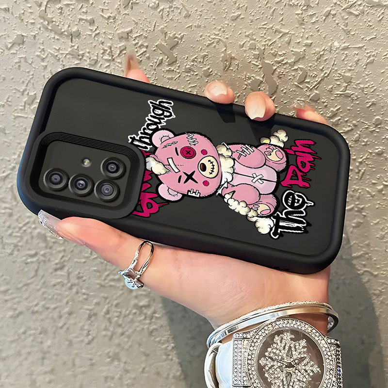 Casing Hp Samsung Galaxy A51 M40s Case Casing beruang rusak dan kelinci Pola kasus ponsel tangga sed