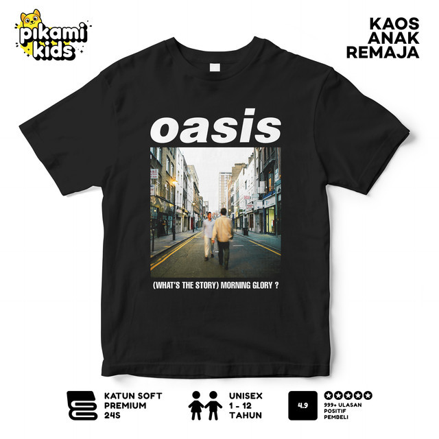 PIKAMI Kaos Distro Anak Band Oasis Rekomendasi Toko - Baju Anak Band Hitam