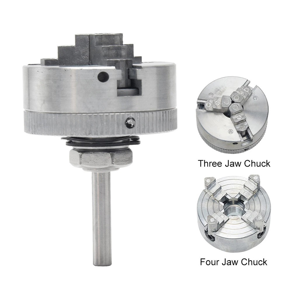 Chuck 4 Rahang Zinc Alloy untuk Mesin Bor Tangan, Alat Bubut Kayu dengan Struktur Pengunci dan Batan