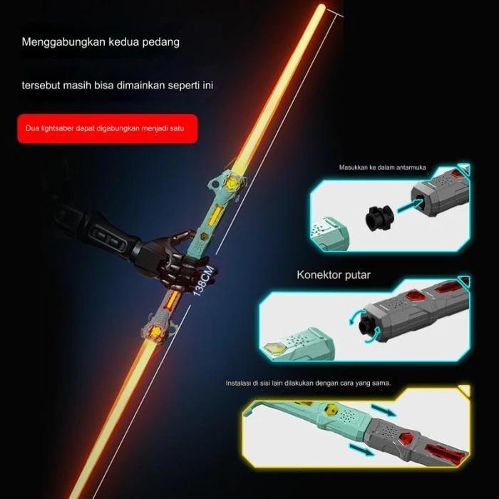 Weebitz Mainan Pedang Pedangan Lightsaber Anak 2 In 1 Laser Led Lampu Suara Light Sword Connector