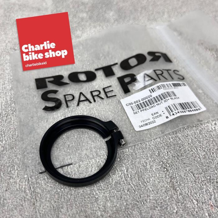TERBARU ROTOR BRAND SET PRELOAD NUT 3D+ Black