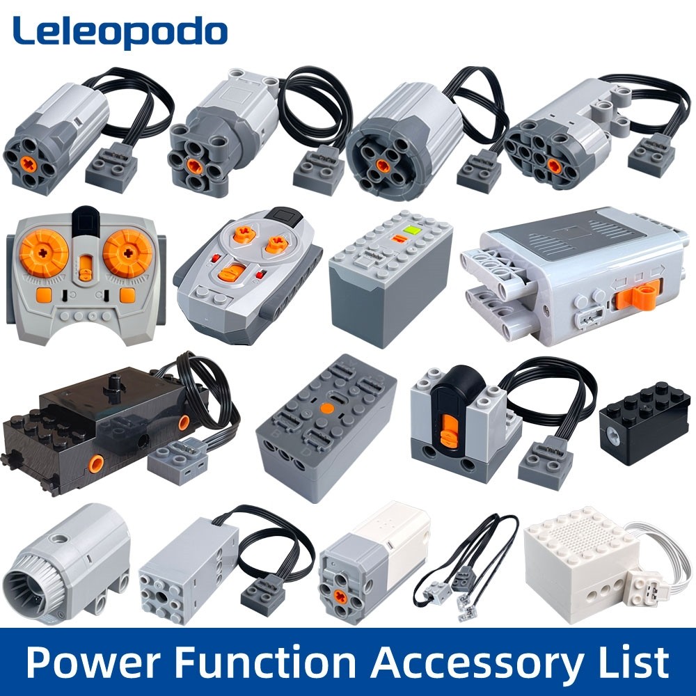 Kit Motor Power Functions untuk Lego Technic: Motor Servo S/M/L/XL, Kotak Baterai Lithium, dan Remot