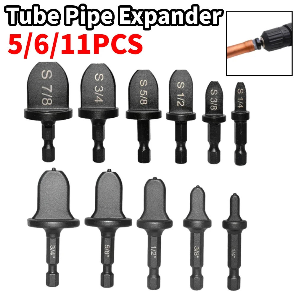 5/6/11PCS Tube Pipe Expander Copper Tube Hex Shank Pipe Expander for Air Conditione Pipe Flaring Tak