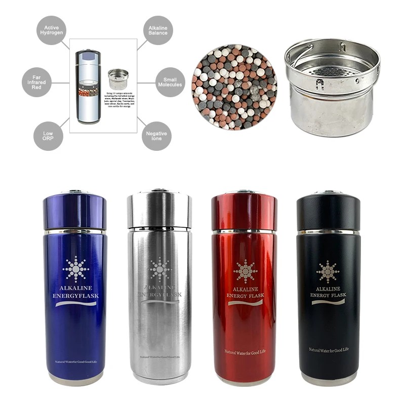 Single Filter Health Water Quantum Alkaline Bio Energy Nano Flask /Cup PH 8.5 With Laser alkaline