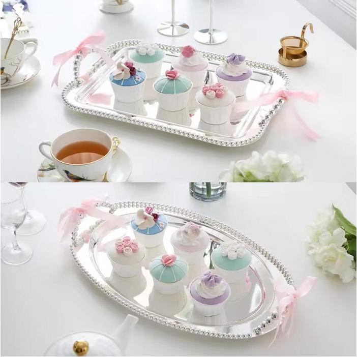 Ready Nampan Saji Wadah Makanan 3 Set / Baki Makanan Food Tray / Nampan Saji Prasmanan Aesthetic