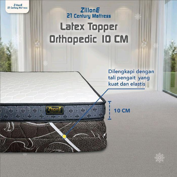 Zillone Latex Topper Orthopedic Mattress 10Cm Medium Firm Topper Kasur Latex Superior 90X200200X200