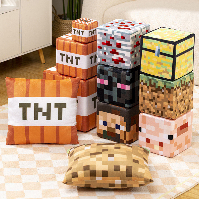 20CM TNT peripheral Stuffed Plush Doll Toys Blind Box Cartoon Square Pillow Doll Steve Alex TNT
