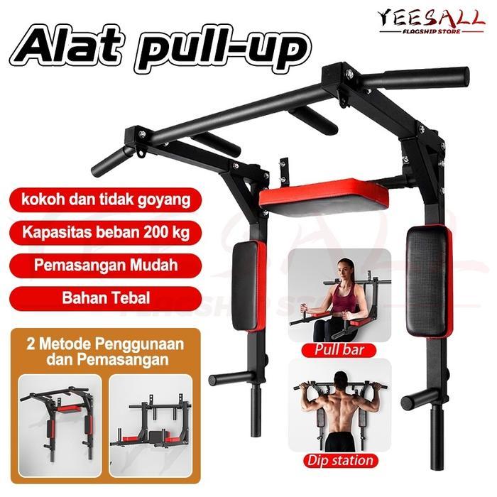 Pull Up Bar / Chin Up Bar Tipe Tempel Dinding - Alat Gym Rumahan Multifungsi & Kuat, untuk Latihan