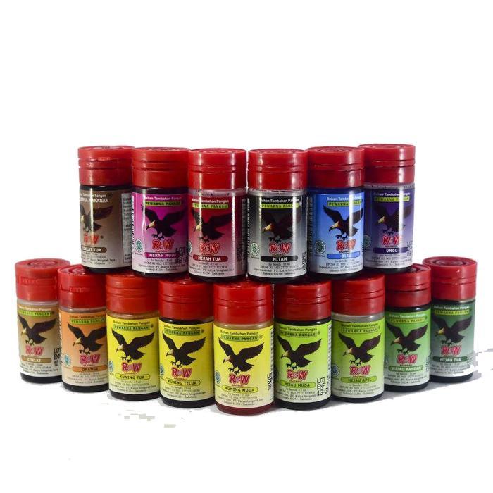 (12 Pcs X 12.5 Ml) Rajawali Pewarna Makanan 12 Pcs X 12.5 Ml Cap Rajawali Botol Pewarna Kue Aman