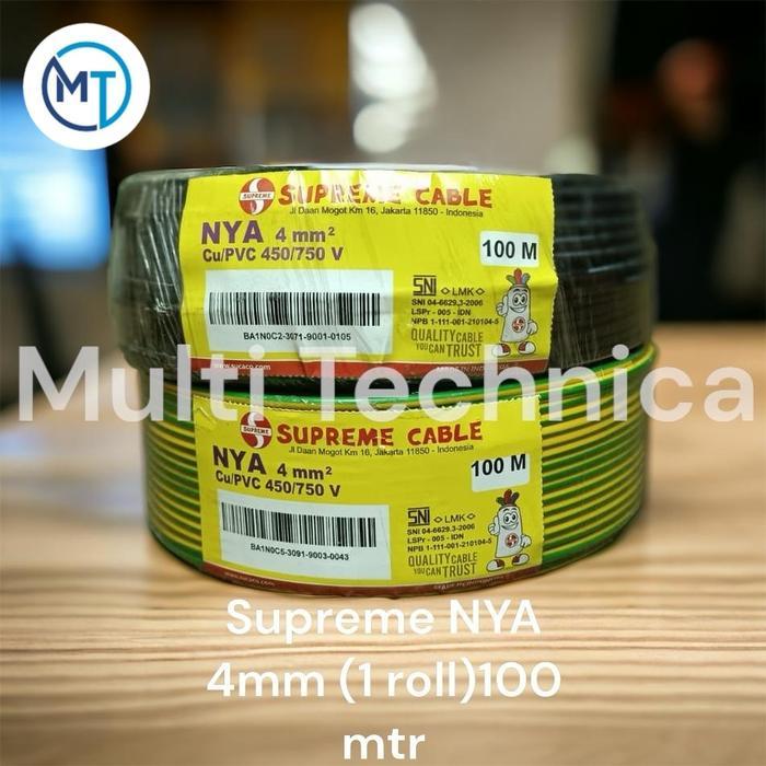 Nya 1X4Mm Supreme/ Kabel Grounding 1 X 4 Mm/ Kabel Nya/ Tunggal 4Mm