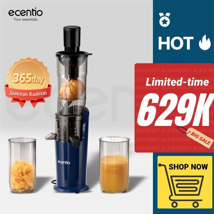 JUAL ecentio slow juicer portable 82mm caliber multifungsi blender tanpa ampas bear 550ML+600ML 150W
