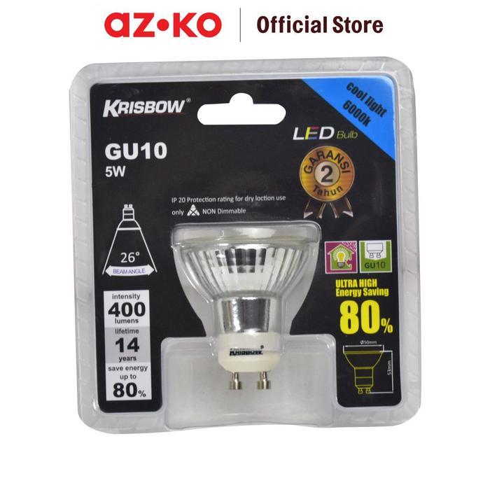 Terlaris Krisbow Bohlam Led Gu10 5W 400 Lumens - Putih