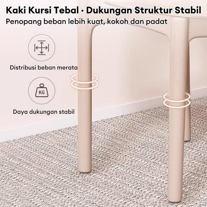 Kursi Sandaran Plastik Tebal Gaya Skandinavia Minimalis Kursi Makan Meja Makan Rumah & Restoran