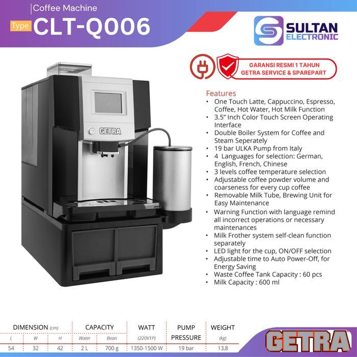 GETRA Coffee Machine CLT-Q006 / CLT Q006 / Super-Automatic Mesin Espresso
