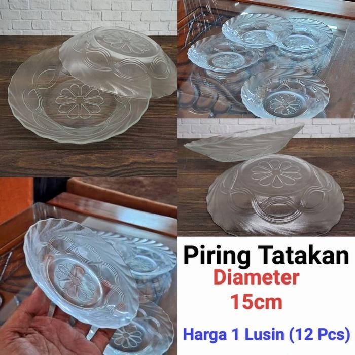 One Two Cups - Piring Tatakan Kopi Piring Kecil Bahan Kaca Harga Untuk 1 Lusin (Isi 12 Pcs)