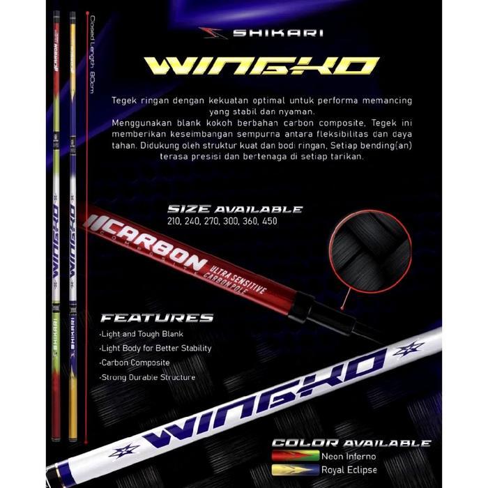 Ready Joran Tegek Galatama Kaku Shikari Wingko Carbon Hard 10H