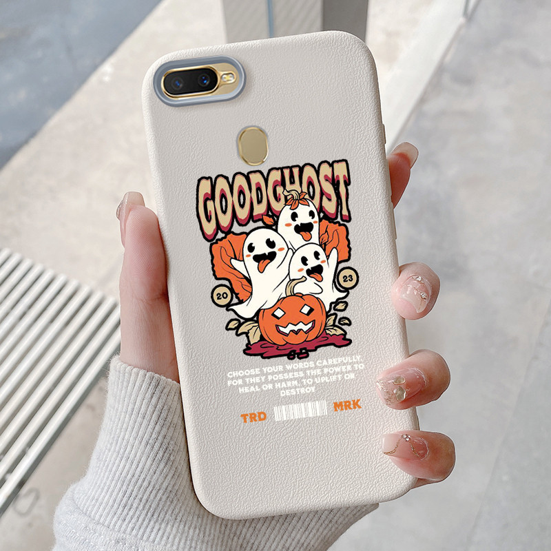 Casing Hp untuk OPPO A7 A5s A12 A12s A11K Case Casing Kulit TPU HP Softcase Anti-sidik jari ceruk po