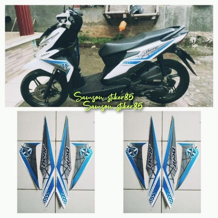 Stiker Striping Motor Beat Fi Beat Eco 2016 2017 Putih Full Body Honda Berkualitas Terbaik
