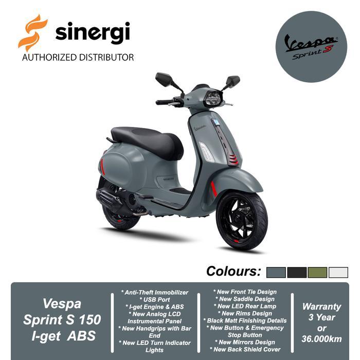 VESPA SPRINT S 150 I-GET ABS - [BEKASI,DEPOK,TANGERANG] - New Grey Intrepido