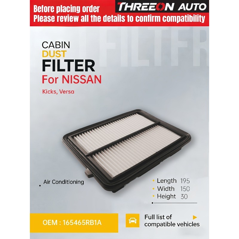 For NISSAN Kicks 1.6L 2018-2025, Versa 1.6L 2020-2025 THREEON AUTO Air Filter TOA2180 165465RB1A