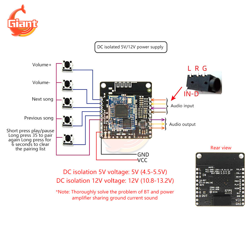 QCC3031/QCC3034 APP NAME CHANGE PASSWORD EQ POWER AMPLIFIER BOARD BLUETOOTH 5.1 RECEIVER MODULE