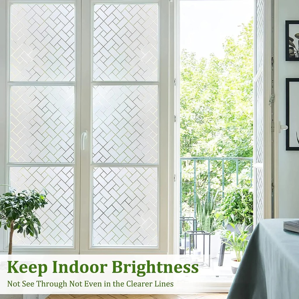 Window Privacy Film Frosted Glass Window Film Sun Blocking Window Tinting Film for Home, Static